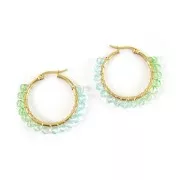 Perline rotonde sfaccettate 4 mm - Tie and dye - Blu - Verde chiaro x35cm