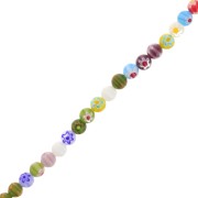 Perle di vetro Millefiori 8 mm - Multicolore x36cm|raw }}