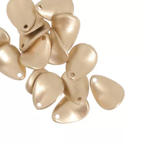 Zecchini petalo di fiore curvo da 18 mm in acrilico - dorato opaco x15