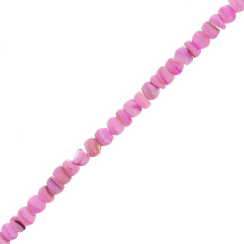 Perle conchiglie Heishi tinte 7 mm - Rosa x37cm