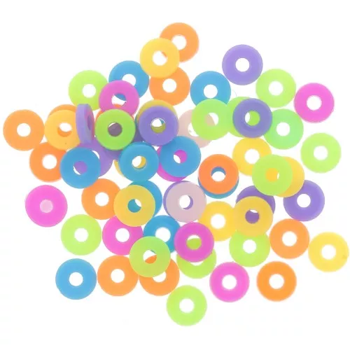 Perle di plastica Perla 6x1 mm - Multicolore x10g