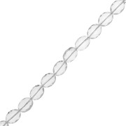 Perle di vetro ovali sfaccettate 16x12 mm - Cristallo x32cm|raw }}