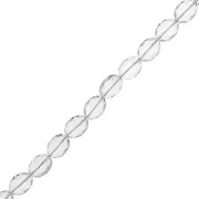 Perle di vetro ovali sfaccettate 16x12 mm - Cristallo x32cm