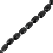 Perline di vetro sfaccettate ovali 16x12 mm - Jet x32cm