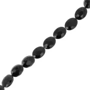 Perline di vetro sfaccettate ovali 16x12 mm - Jet x32cm