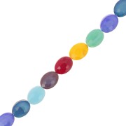 Perle di vetro ovali sfaccettate 16x12 mm - Multicolore x38cm|raw }}
