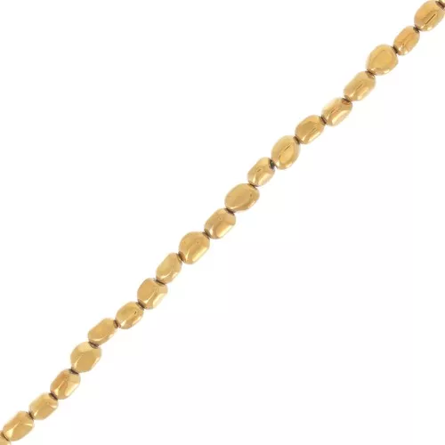 Perline irregolari 6 - 8 mm imitazione ematite - Golden x40cm