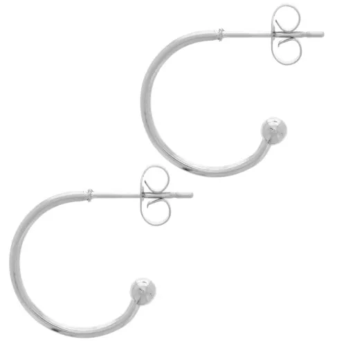Creoli con pallina 15 mm - acciaio inox 304L x2