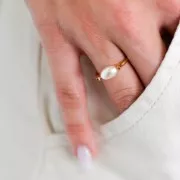 Anello intercambiabile sottile - Misura 52 - Placcato oro 3 micron x1