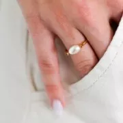 Anello intercambiabile sottile - Misura 54 - Placcato oro 3 micron x1
