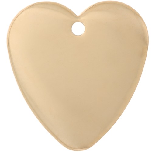 Pendente forma di cuore 19x18 mm - Dorato in oro fino x1