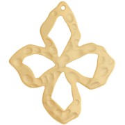 Pendente fiore martellato 35x31 mm - Dorato con oro fino satinato x1