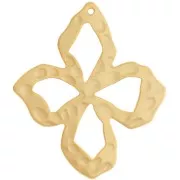 Pendente fiore martellato 35x31 mm - Dorato con oro fino satinato x1