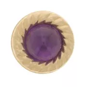 Elemento rotondo incassato da incollare 9 mm per cabochon da 5 mm -Gold filled x1