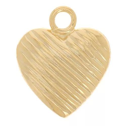 Ciondolo a cuore testurizzato 9x7,5 mm - Gold filled x1