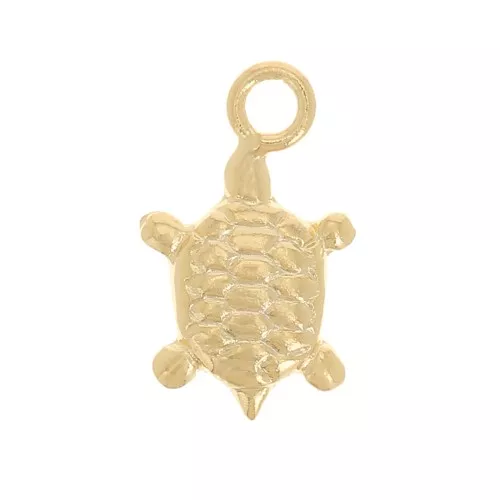 Ciondolo tartaruga 9x5 mm - Gold filled x1