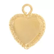 Ciondolo a forma di cuore 9,5x8 mm con piccole palline - Gold filledx1
