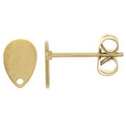 Orecchini perno goccia 8x5 mm con foro - Acciaio inossidabile 304 dorato x2|raw }}