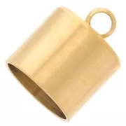 Terminali cilindrici per cordone da 10 mm - acciaio inox 303 dorato x4