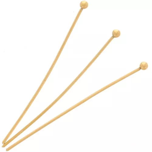 Chiodi a testa sferica 35x0,6 mm - acciaio inox 304 dorato x6