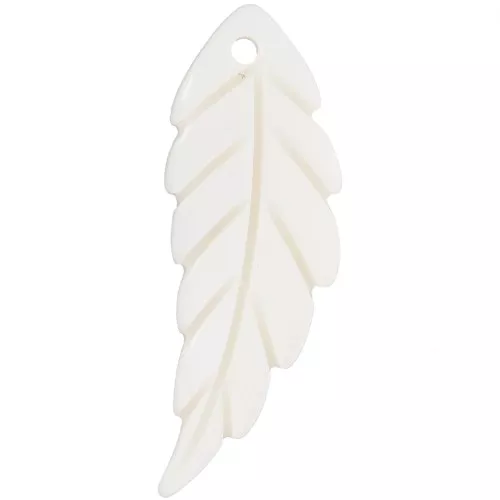 Ciondolo a forma di foglia 29x10 mm - Naturale x1