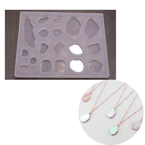 Stampo in silicone per 18 fette di agata in resina - Trasparente x1