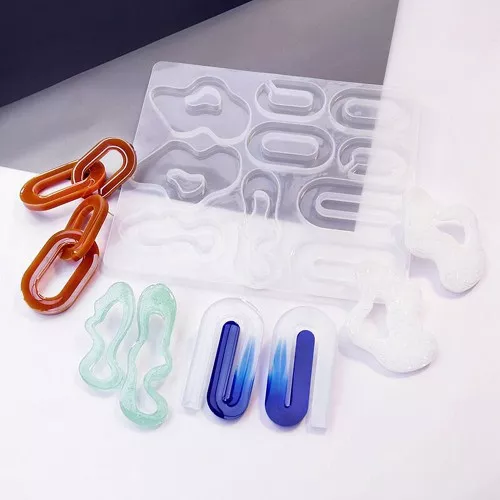 Stampo in silicone per la realizzazione di 10 forme geometriche in resina - Trasparente x1