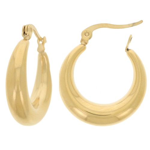 Orecchini a cerchio curvo 22 mm - Acciaio inossidabile 304 Dorato x2