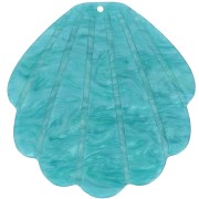 Pendente conchiglia in acetato 50x48 mm - Perla blu pavone x1|raw }}