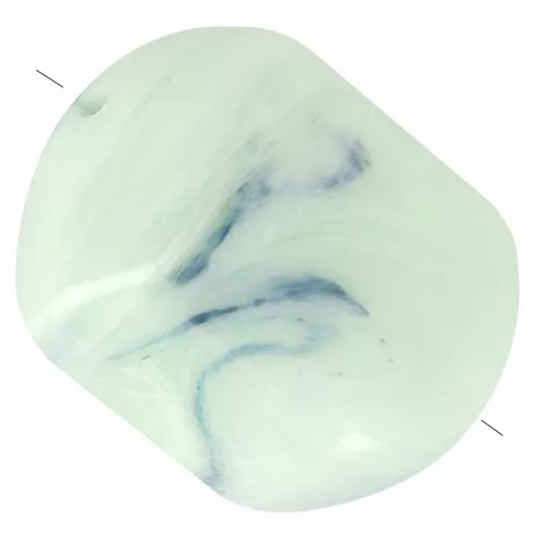 Perla barocca irregolare in resina opaca 22x17 mm - Menta marmorizzata x1