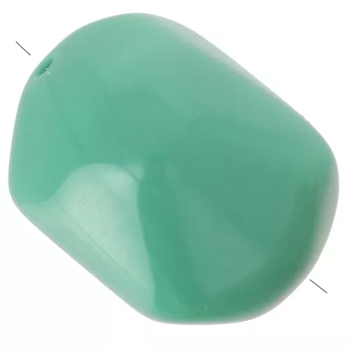 Perla irregolare in resina opaca barocca 22x17 mm - Verde salvia scuro x1