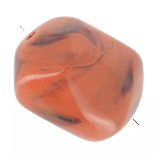 Perla barocca irregolare in resina opaca 19x15 mm - Terracotta marmorizzata x1