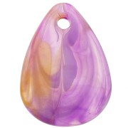 Zecchini petalo di fiore curvo da 17 mm in acrilico - Viola scuro marmorizzato x15