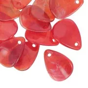 Zecchini petalo di fiore curvo da 17mm in acrilico - Red Marble x15