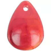 Zecchini petalo di fiore curvo da 17mm in acrilico - Red Marble x15