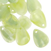 Zecchini petali di fiori da 17mm in acrilico -Lichene marmorizzato - Bianco x15