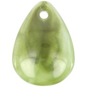 Zecchini petalo di fiore curvo da 17mm in acrilico-marmorizzato oliva - bianco x15