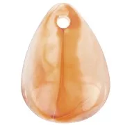 Zecchini petalo di fiore curvo da 17 mm in acrilico - Ambra marmorizzata x15