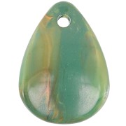 Zecchini petalo di fiore curvo da 17mm - verde marmorizzato - arancione x15