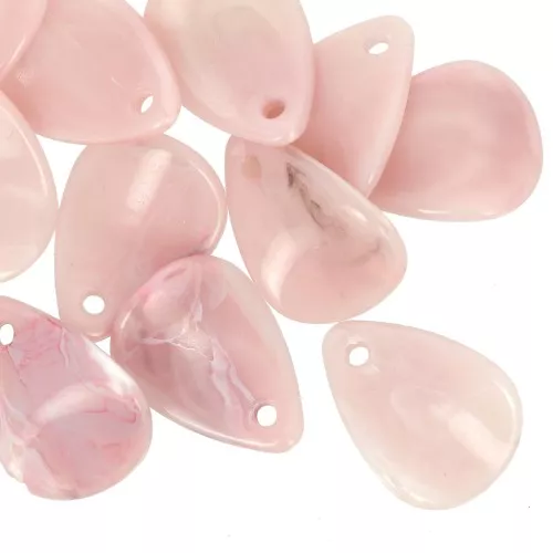 Zecchini petali di fiori curvi da 17 mm in acrilico - marmo malva antico x15