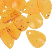 Zecchini petalo di fiore curvo da 17 mm in acrilico - Ambra screziata x15