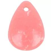 Zecchini petalo di fiore curvo da 17 mm in acrilico - Rosa corallo screziato x15