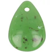 Zecchini petalo di fiore curvo da 17 mm in acrilico - Verde scuro screziato x15
