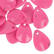 Zecchini petalo di fiore curvo da 17 mm in acrilico - Fucsia screziato x15|raw }}