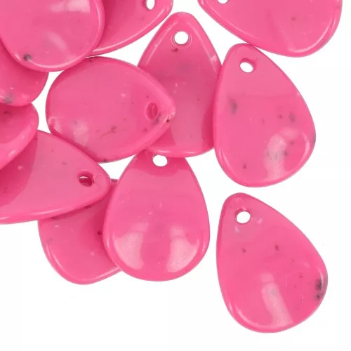 Zecchini petalo di fiore curvo da 17 mm in acrilico - Fucsia screziato x15