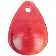 Zecchini petalo di fiore curvo da 24,5 mm in acrilico - Red Marble x6