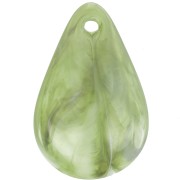 Zecchini petalo di fiore curvo da 24,5 mm marmorizzato oliva - bianco x6