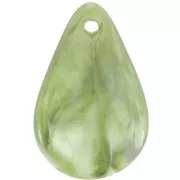 Zecchini petalo di fiore curvo da 24,5 mm marmorizzato oliva - bianco x6