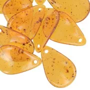 Nero - Zecchini petalo di fiore curvo da 24,5 mm in acrilico - Ambra screziata x6 Zecchini petalo di fiore curvo da 24,5 mm in acrilico - Ambra screziata x6