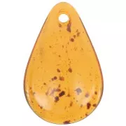 Zecchini petalo di fiore curvo da 24,5 mm in acrilico - Ambra screziata x6